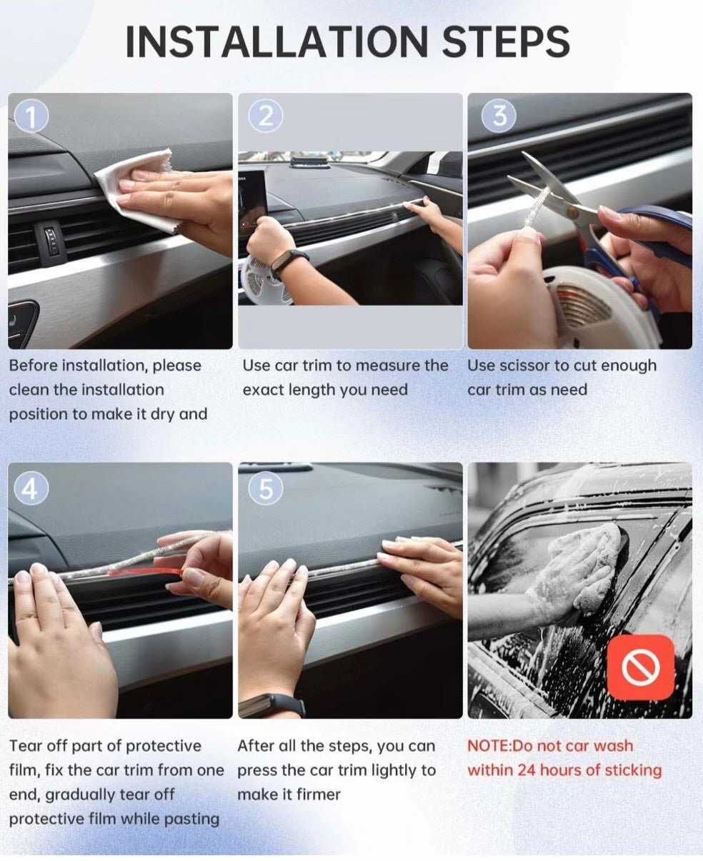 Ultra shiny textured sticker for exteriors and interiors of the car.