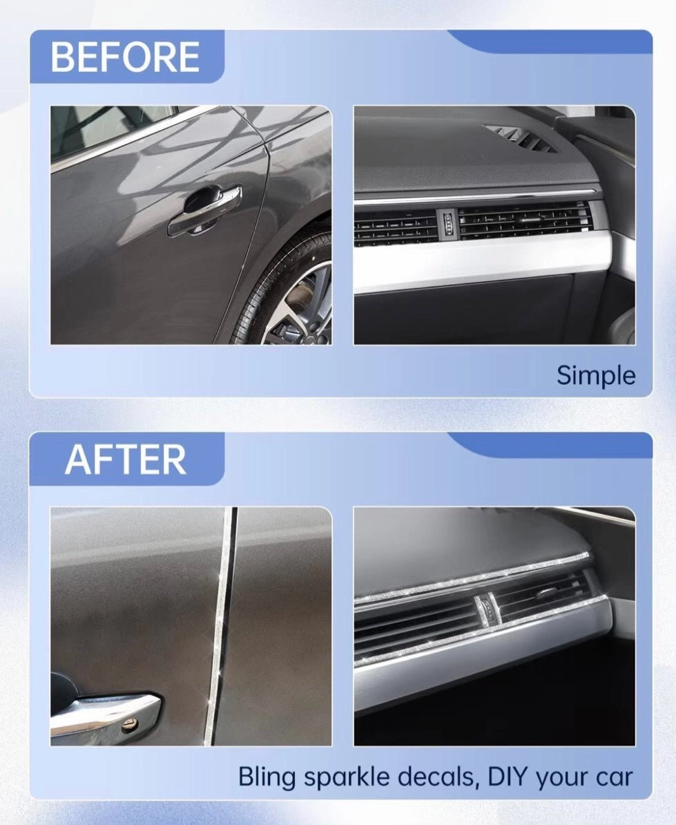 Ultra shiny textured sticker for exteriors and interiors of the car.
