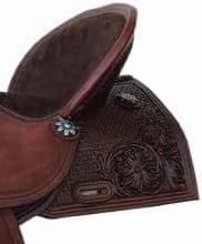 UMRAH International Handmade American Leather Western Barrel Racing Comfort Horse Wooden Tree Horse Saddle Trail Equestrian Tooled Carved Horse Saddle Riding Size: 10-18 inches Seat
