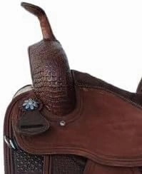 UMRAH International Handmade American Leather Western Barrel Racing Comfort Horse Wooden Tree Horse Saddle Trail Equestrian Tooled Carved Horse Saddle Riding Size: 10-18 inches Seat