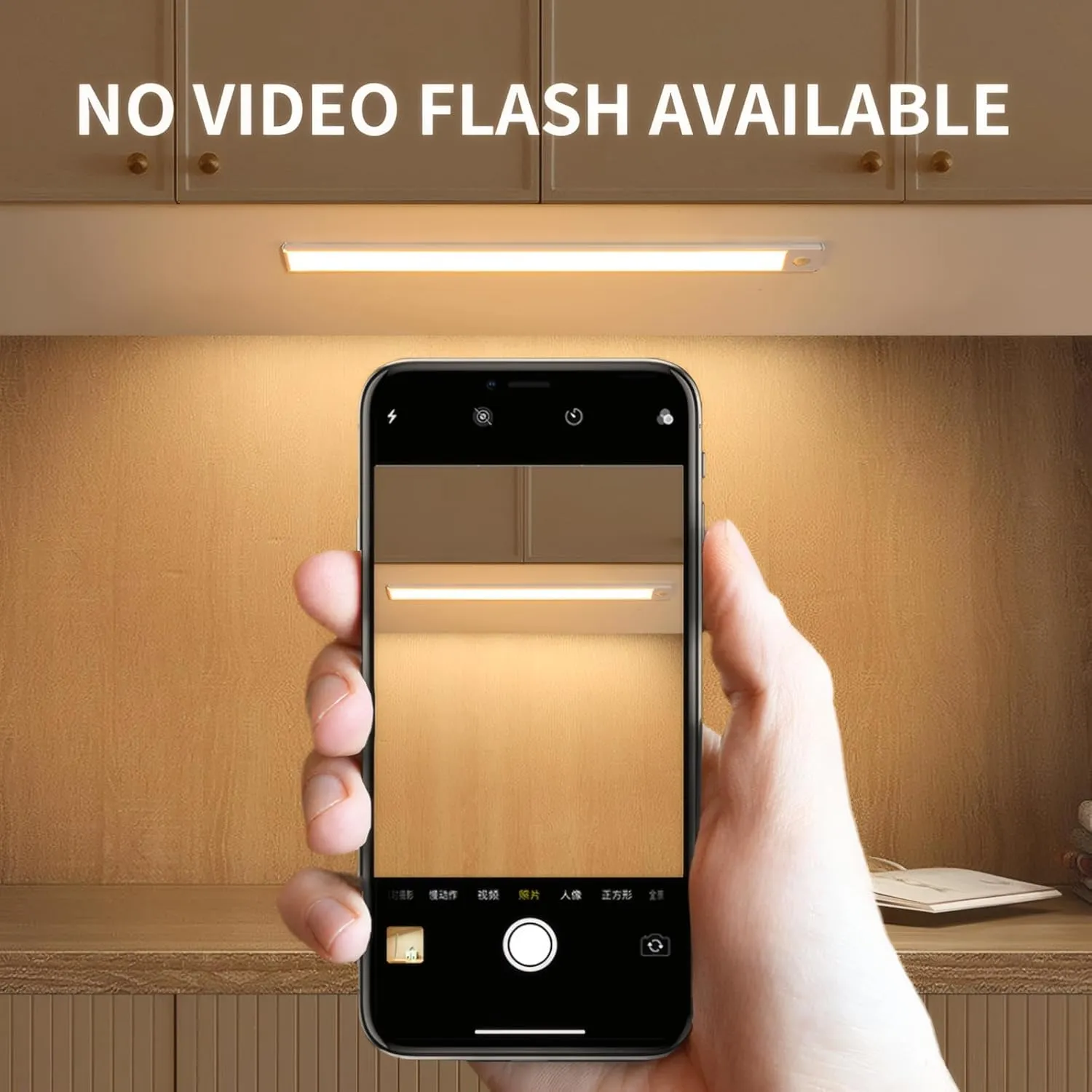 Under Cabinet Lighting Wireless, LED Under Counter Lights for Kitchen 2400mAh, Motion Activated Under Cabinet Lights with 3 Color Temps, USB Rechargeable Indoor Kitchen Fixtures (2 Pack, 8 inches)