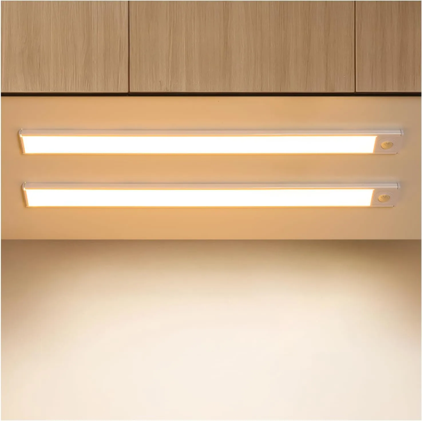 Under Cabinet Lighting Wireless, LED Under Counter Lights for Kitchen 2400mAh, Motion Activated Under Cabinet Lights with 3 Color Temps, USB Rechargeable Indoor Kitchen Fixtures (2 Pack, 8 inches)