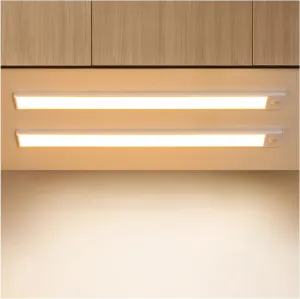 Under Cabinet Lighting Wireless, LED Under Counter Lights for Kitchen 2400mAh, Motion Activated Under Cabinet Lights with 3 Color Temps, USB Rechargeable Indoor Kitchen Fixtures (2 Pack, 8 inches)