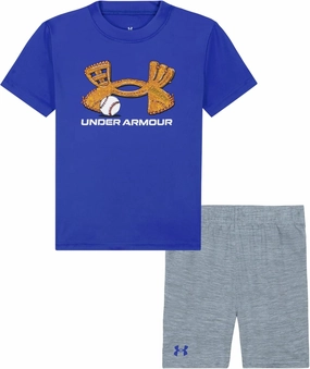 Under Armour boys Short Sleeve Tee and Short Set, Lightweight and Breathable