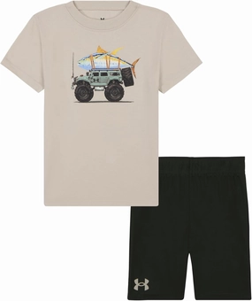 Under Armour Boys Sleeve Tee and Short Set, Lightweight and Breathable