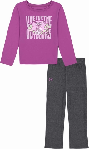 Under Armour girls Hoodie Set, Bottoms & Hoodie, Lightweight & Relaxed Fit