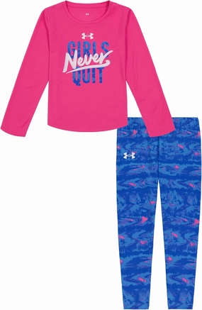 Under Armour girls Long Sleeve Shirt and Legging Set, Durable Stretch and Lightweight