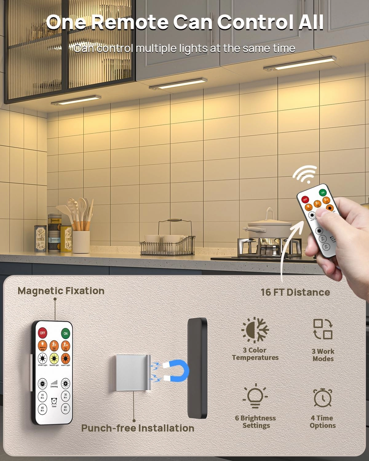 Under Cabinet Lights,12'' Rechargeable Battery 350 Lumens Motion Sensor Indoor Light Wireless Counter Light,3 Color Temperature Dimmable Closet Lighting with Remote Control for Kitchen,Stairs,Wardrobe