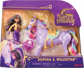 Unicorn Academy Rider and Unicorn Set – Approx. 12 cm, The Popular Netflix Series, with 2 Accessories and Brush for Creative Role Play, for Children from 4 Years, Assorted Items Without Pre-Selection