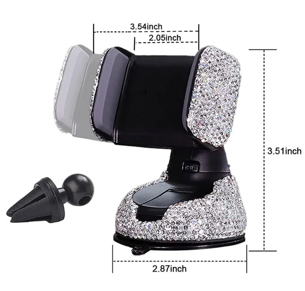 Universal Car Phone Holder, 360° [Adjustable and Stable] Universal Car Glass Mount, Windshield, Car Air Vent Mount, Car Accessories for Women and Girls (Colorful)