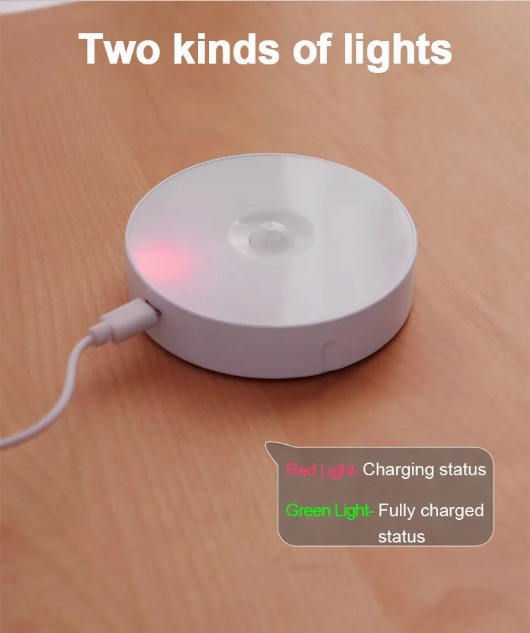USB Rechargeable PIR Motion Sensor LED Night Light for Closet, Cabinet, Wardrobe, Staircase, Kitchen