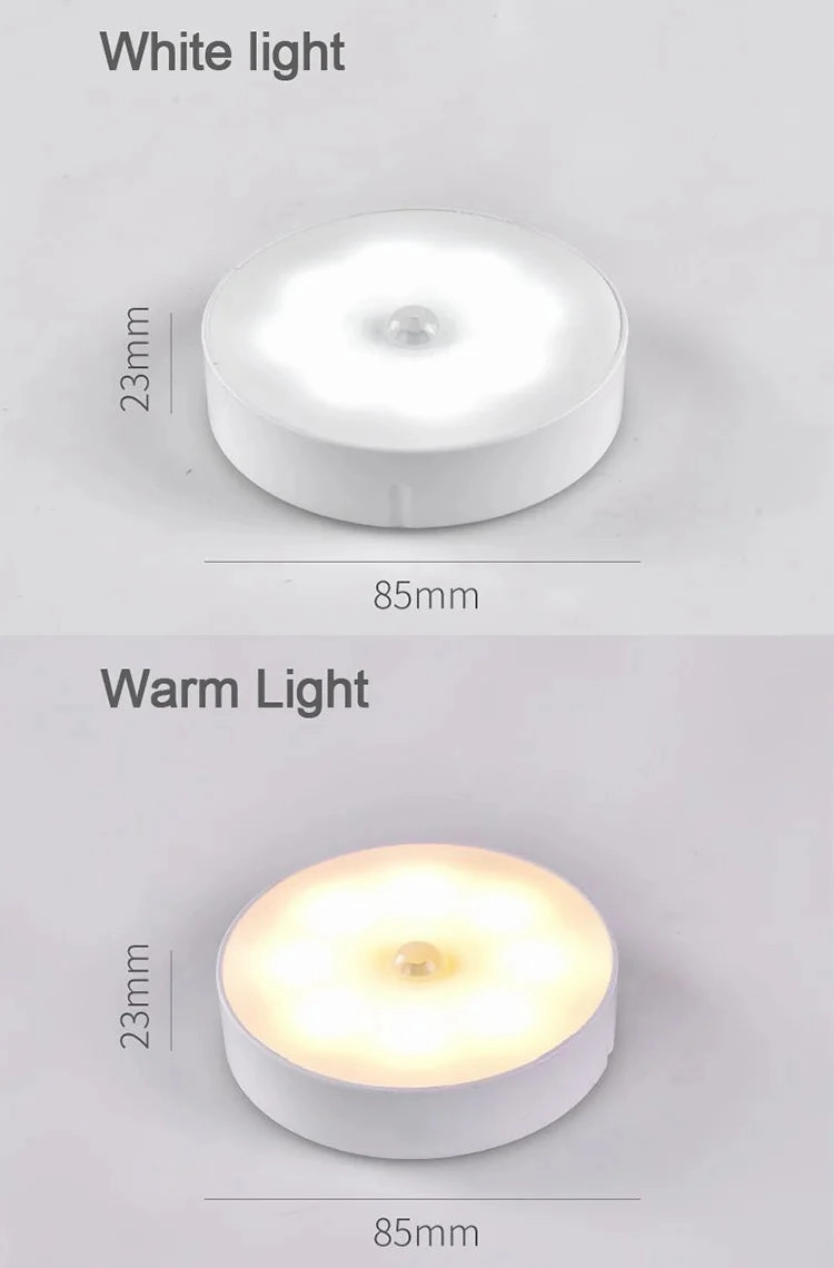 USB Rechargeable PIR Motion Sensor LED Night Light for Closet, Cabinet, Wardrobe, Staircase, Kitchen