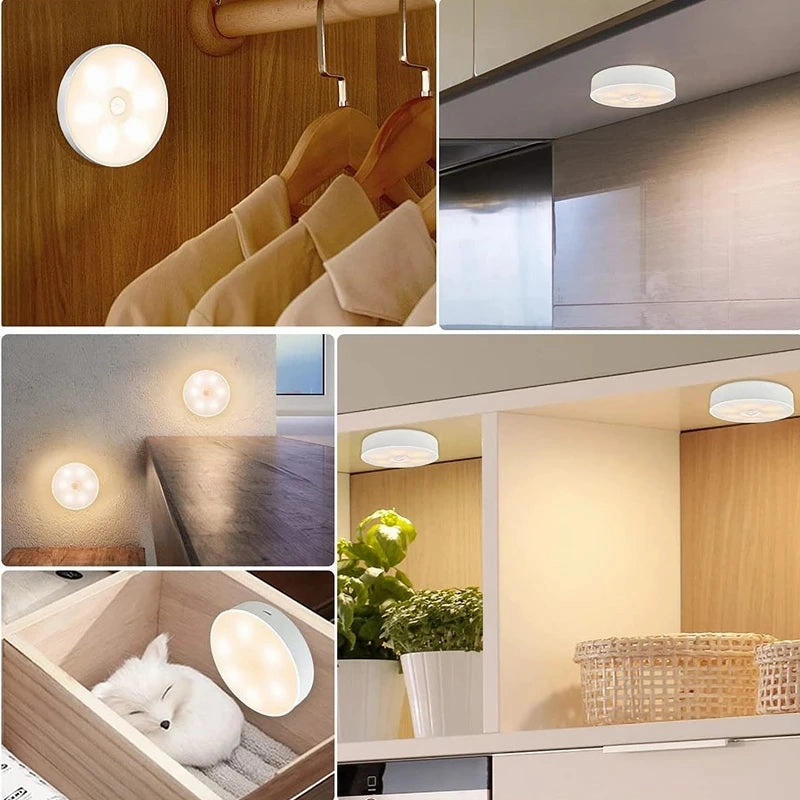 USB Rechargeable PIR Motion Sensor LED Night Light for Closet, Cabinet, Wardrobe, Staircase, Kitchen