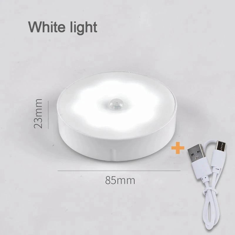 USB Rechargeable PIR Motion Sensor LED Night Light for Closet, Cabinet, Wardrobe, Staircase, Kitchen