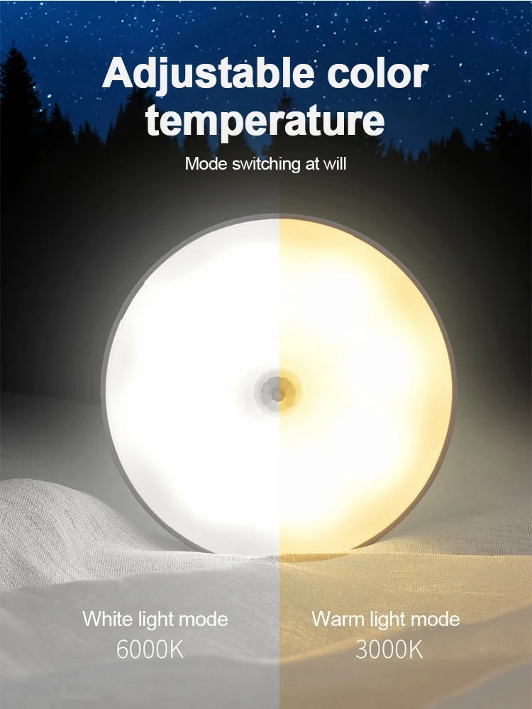 USB Rechargeable PIR Motion Sensor LED Night Light for Closet, Cabinet, Wardrobe, Staircase, Kitchen
