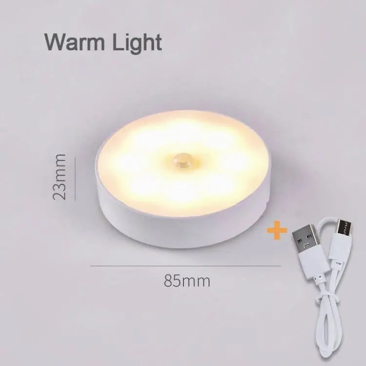 USB Rechargeable PIR Motion Sensor LED Night Light for Closet, Cabinet, Wardrobe, Staircase, Kitchen