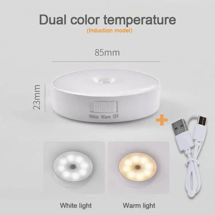 USB Rechargeable PIR Motion Sensor LED Night Light for Closet, Cabinet, Wardrobe, Staircase, Kitchen