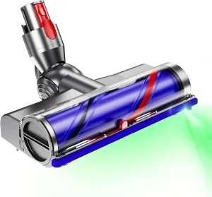 Vacuum Cleaner Replacement for Dyson V7 V8 V10 V11 V15 Direct Drive Head for Hardwood Floor Carpets Attachment for Dyson Cordless Stick Vacuum Cleaners 270° Torque Brush Head with LED Headlights