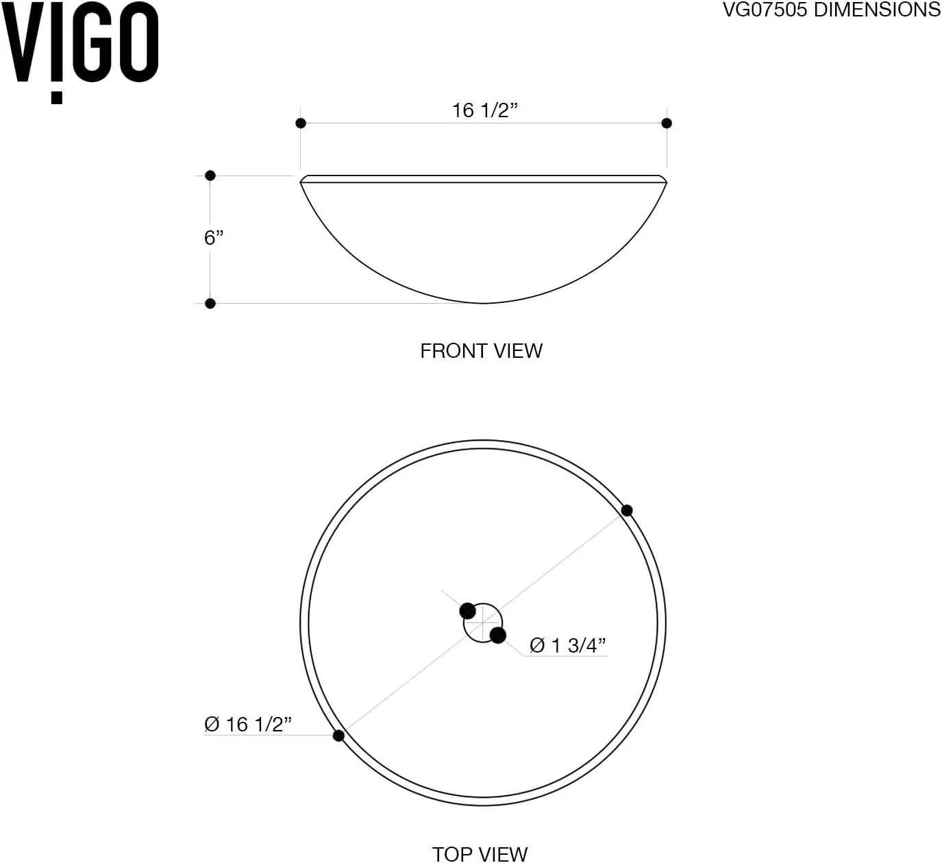 VIGO Giovanni 17"L x 17"W "6"H Over the Counter Glass Round Vessel Bathroom Sink in Golden Brown -VG07505