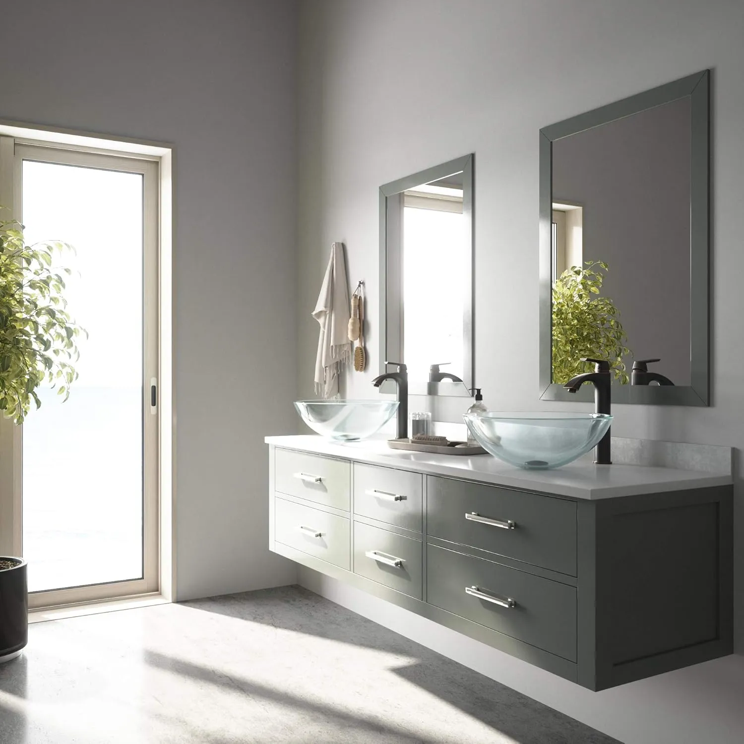 VIGO Giovanni Iridiscent 17"L x "17W x 7"H Over the Counter Glass Round Vessel Bathroom Sink -VG07074