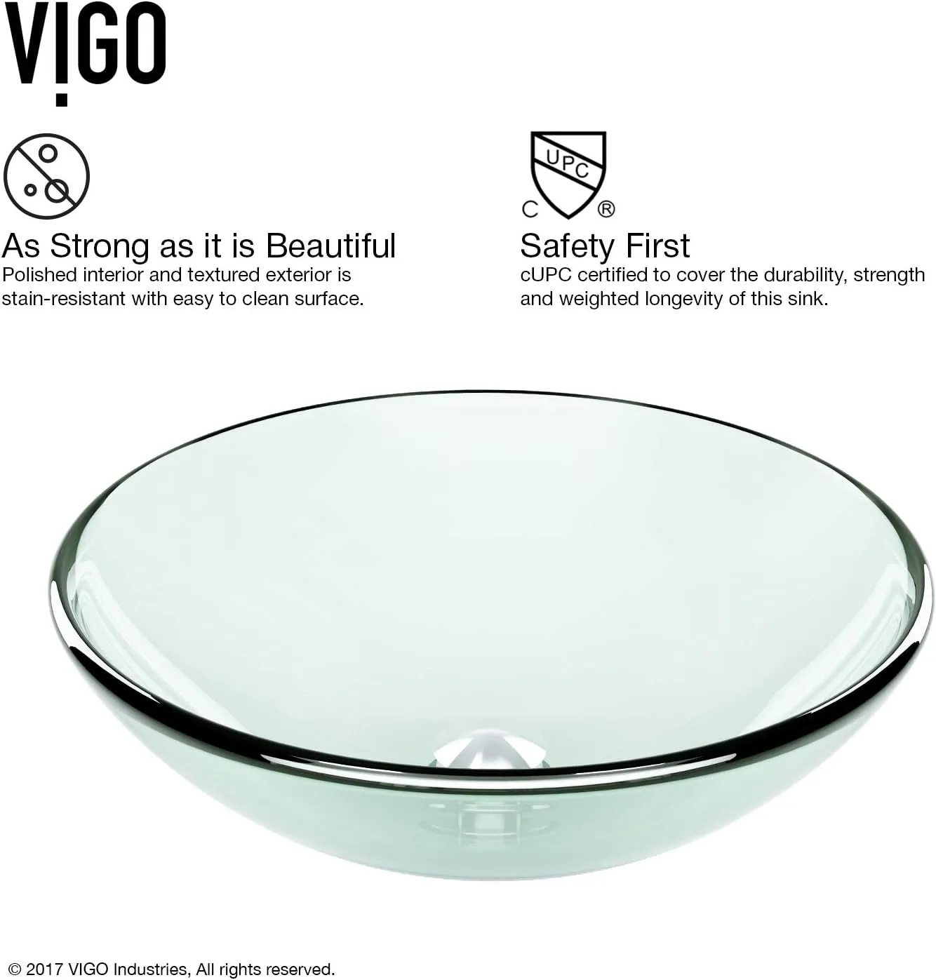VIGO Giovanni Iridiscent 17"L x "17W x 7"H Over the Counter Glass Round Vessel Bathroom Sink -VG07074