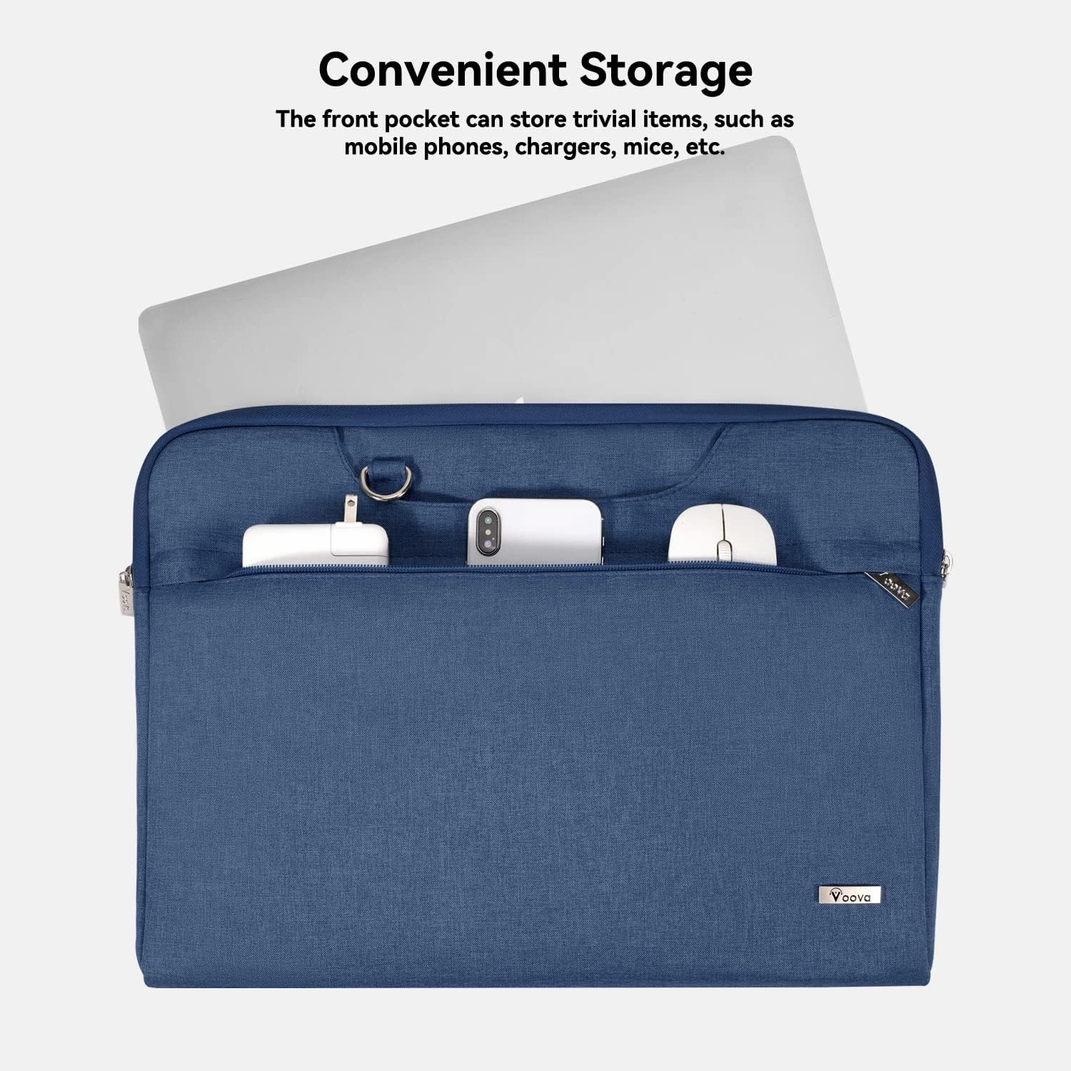 Voova Laptop Bag 13 14 Inch, Waterproof Computer Sleeve Carrying Case with Shoulder Straps & Handle Compatible with Macbook Air 13 M2/M3/M4, MacBook Pro 13/14, HP Dell Lenovo Chromebook 14, Blue