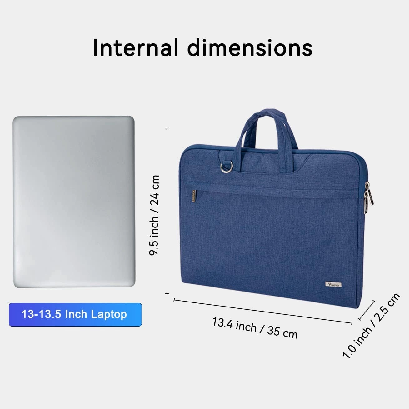 Voova Laptop Bag 13 14 Inch, Waterproof Computer Sleeve Carrying Case with Shoulder Straps & Handle Compatible with Macbook Air 13 M2/M3/M4, MacBook Pro 13/14, HP Dell Lenovo Chromebook 14, Blue