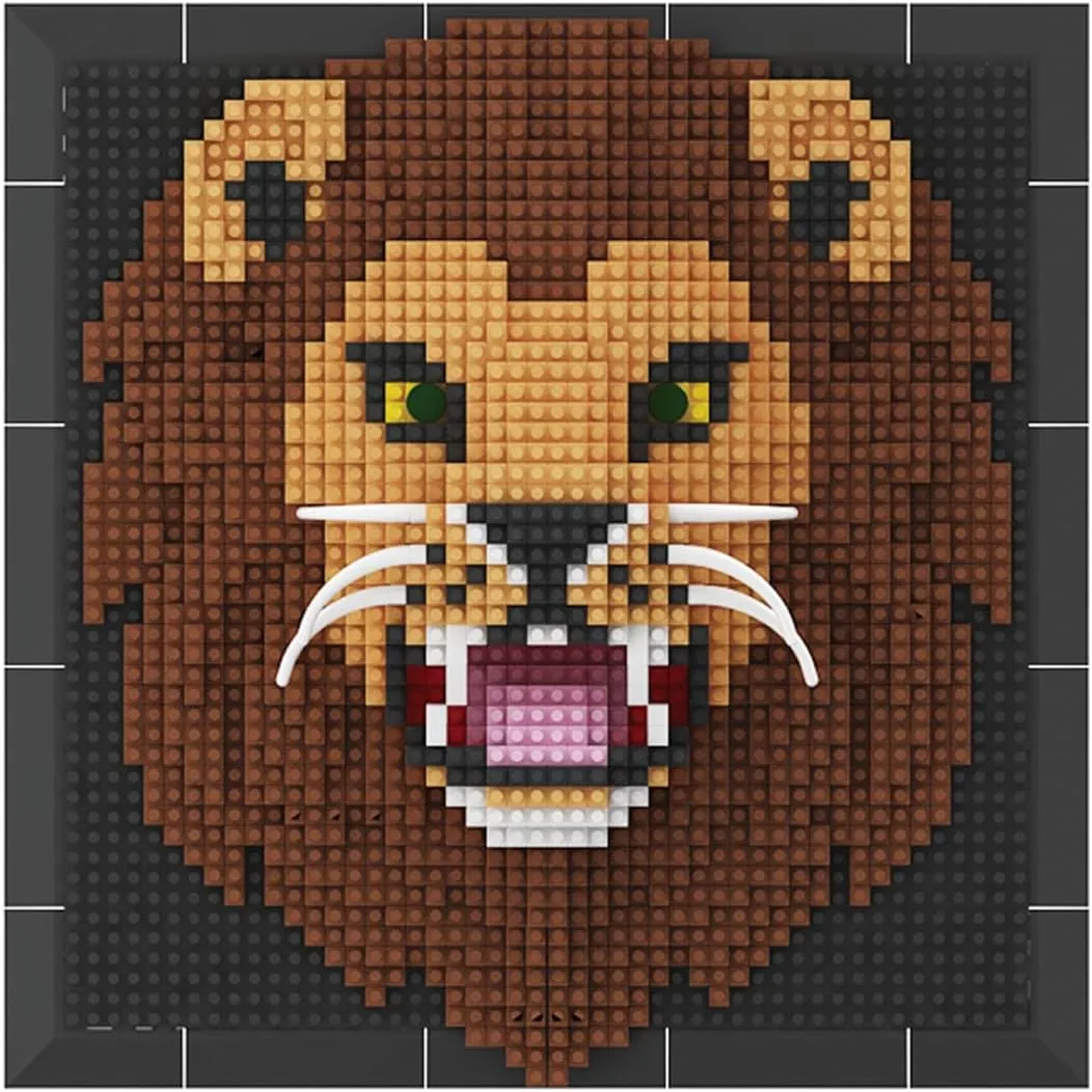Wall Art Lion Building Blocks Set; A Wall Decor Set for Adults Who Love Creative Hobbies(1700  Pieces) Suitable for Adults