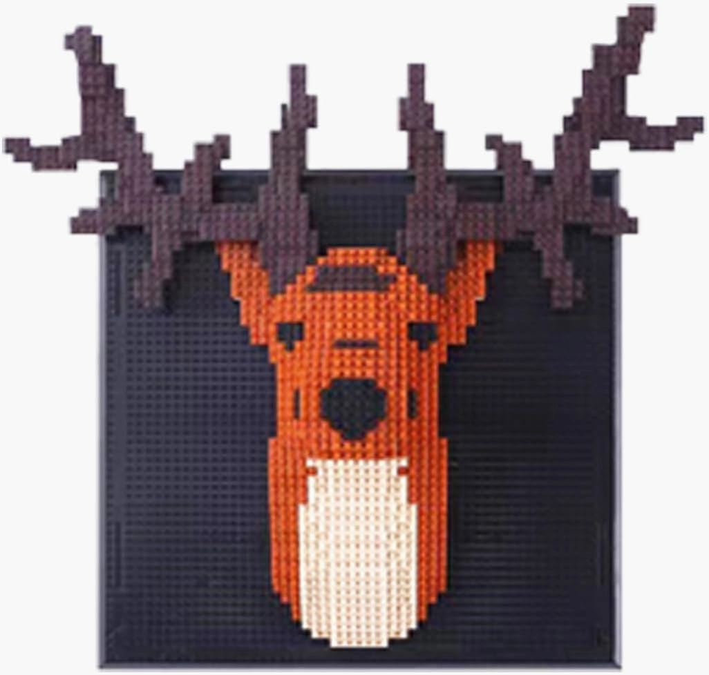 Wall Art Deer Building Blocks Set; A Wall Decor Set for Adults Who Love Creative Hobbies(1651 Pieces) Toys Gifts for Kid and Adult