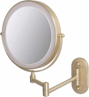 Wall Mounted Makeup Mirror with Lights, USB Rechargeable, 360° Swivel, LED Touch Dimming, Double Sided Vanity Mirror for Facial Skin Care