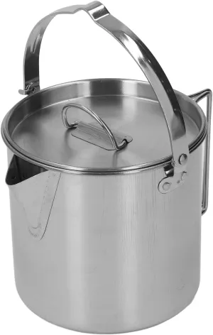 Water Kettle,1.2L Camping Pot Stainless Steel Lightweight Kettle with Foldable Handle and Dual Use Cover Camping Coffee Pot Camping Pot Tea Kettle for Camping Hiking Backpacking Picnic