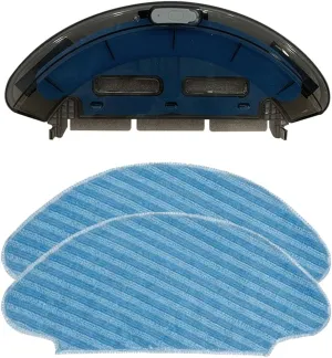 Water Tank Box Replacement for PUPPYOO R30 for Airbot A500 for Tefal Explorer Serie 20 40 RG6825 RG6871 RG6875 for Isweep X3 Robot Vacuum Cleaner Parts Accessories with 2Pcs Mop Cloth