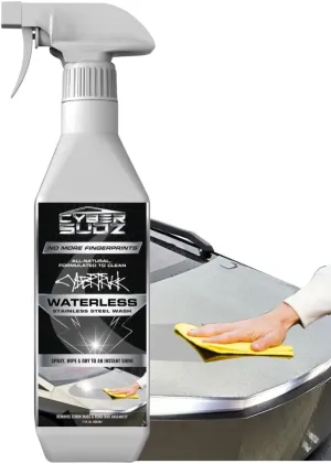 Waterless Stainless Steel Wash Formulated for Tesla CyberTruck Cleaning, Easily Removes Fingerprints, Bird Droppings, Dirt, Best for Spot Cleaning. Made in USA, 17 Fl. Oz.