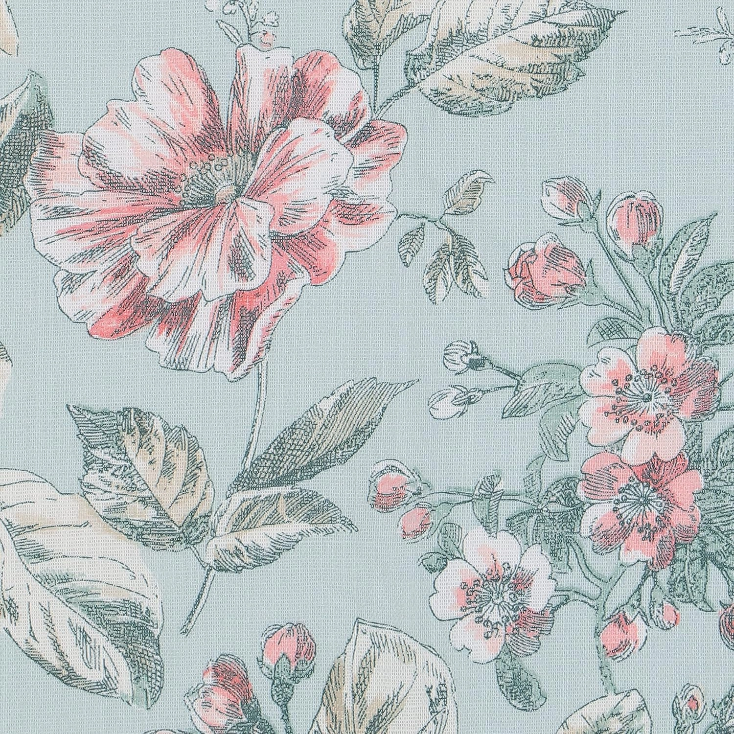 Waverly Porch Pavillion Floral Rod Pocket or Back Tab Sheer Window Curtain for Living Room (1 Panel), 50 in x 84 in, Antique