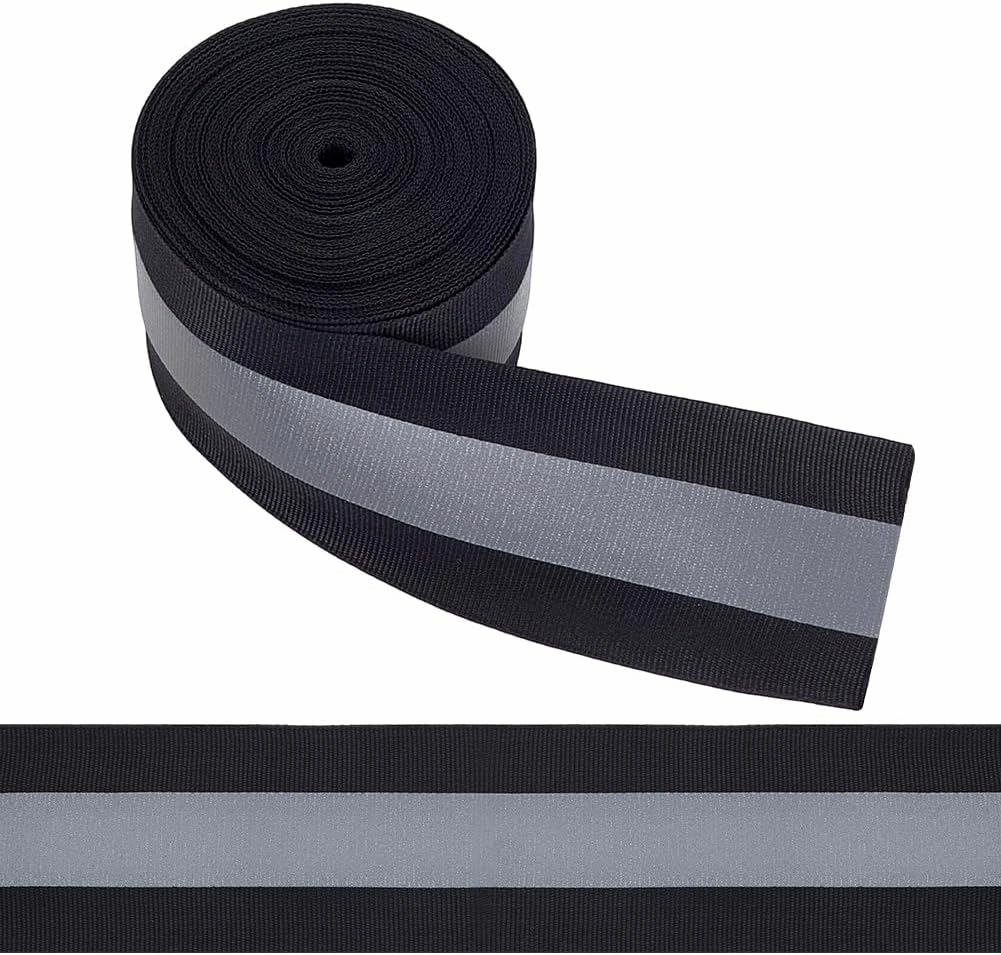 WEBEEDY 11 Yard/10M Sew On Silver Reflective Tape 2 Inch Width Fabric Reflective Safety Tape for Clothing,DIY Personalized Security Decor Reflective Ribbon for Backpack Belt Jacket Shoes Pet Wears