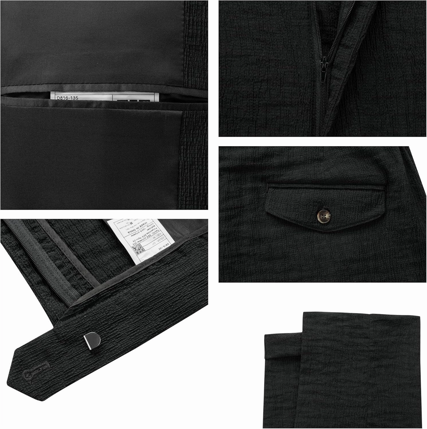 WEEN CHARM Men's Summer Seersucker Suit-2-Piece Blazer and Pants Set-Lightweight,Breathable,Casual,Cool and Comfortable