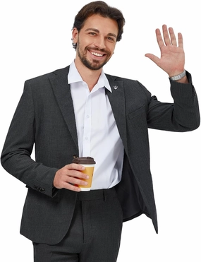 WEEN CHARM Men's Summer Seersucker Suit-2-Piece Blazer and Pants Set-Lightweight,Breathable,Casual,Cool and Comfortable