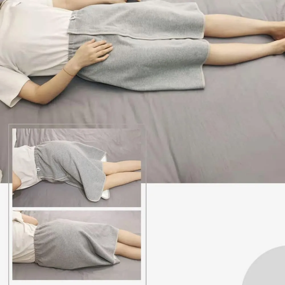 WEEOATAR Unisex Wearable Incontinence Mattress, Washable Adult Diaper Skirt for Highly Absorbency, Reusable Bed Mats Magic Sticker Incontinence Urinary Skirt for Adults, Elderly, Children (Grey, L)