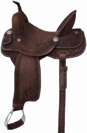 Western Barrel Racing Handmade Premium Leather Comfort Horses Wooden Tree Horse Saddles Trail Equestrian Tooled Carved Horse Saddle Riding Size: 10-18 inches Seat