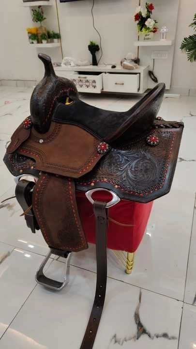 Western Barrel Racing Horse Saddle Wooden Tree Handmade Premium Leather Comfort Horse Trail Equestrian Tooled Carved Horse Riding Saddle Size: 10"-18 inches Seat Available, AS04