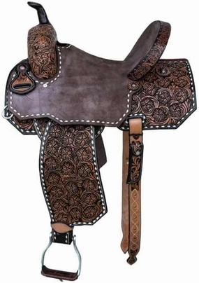 Western Barrel Racing Horse Saddle Wooden Tree Handmade Premium Leather Comfort Horse Trail Equestrian Tooled Carved Horse Riding Saddle Size: 10"-18 inches Seat Available, AS22