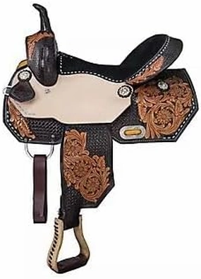 Western Barrel Racing Horse Saddles Trail Equestrian Horse Saddle Classic Quality Premium Leather Comfort for Horse Riding Size:10-18 inches Seat Available, BRL17