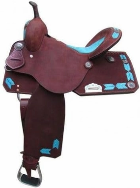 Western Barrel Racing Horse Saddles Trail Equestrian Horse Saddle Classic Quality Premium Leather Comfort for Horse Riding Size:10-18 inches Seat Available, BRL20