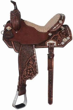 Western Barrel Racing Horse Saddles Trail Equestrian Horse Saddle Classic Quality Premium Leather Comfort for Horse Riding Size:10-18 inches Seat Available, BRL28