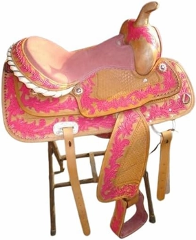 Western Barrel Racing Horse Saddles Trail Equestrian Horse Saddle Classic Quality Premium Leather Comfort for Horse Riding Size:10-18 inches Seat Available, BRL40