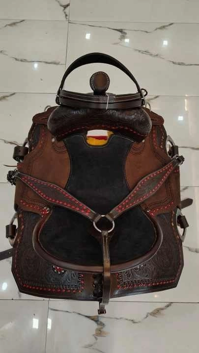 Western Barrel Racing Wooden Tree Horse Saddles Handmade Premium Leather Comfort Horses Trail Equestrian Tooled Carved Horse Saddle Riding Size: 10-18 inches Seat, KK04