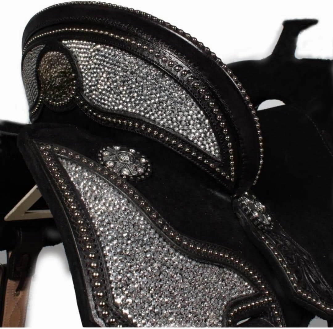Western Horse Saddles Barrel Racing Wooden Tree Handmade Premium Leather Comfort Horses Trail Equestrian Tooled Carved Horse Saddle Riding Size: 10-18 inches Seat, KQ02