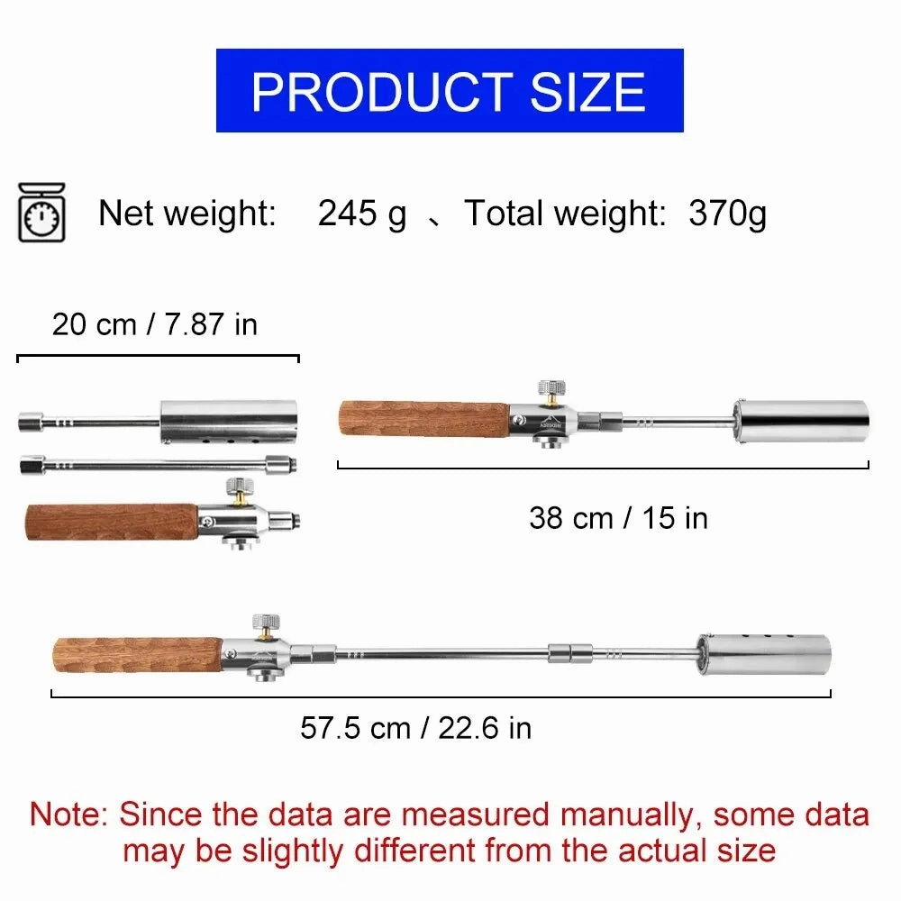 WIDESEA Long Flame Camping Igniter – Portable Wooden Handle Torch for Outdoor Cooking and BBQ
