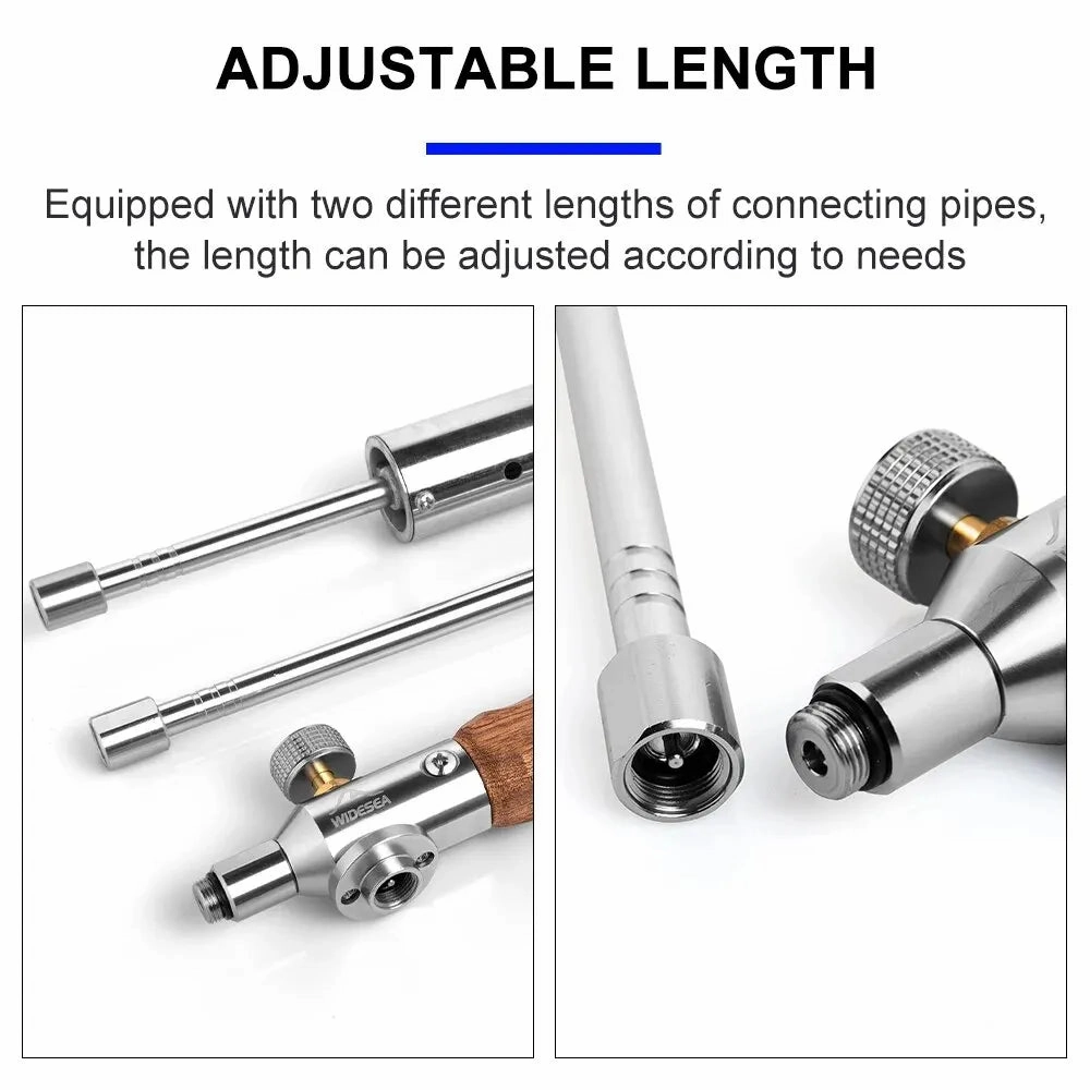 WIDESEA Long Flame Camping Igniter – Portable Wooden Handle Torch for Outdoor Cooking and BBQ