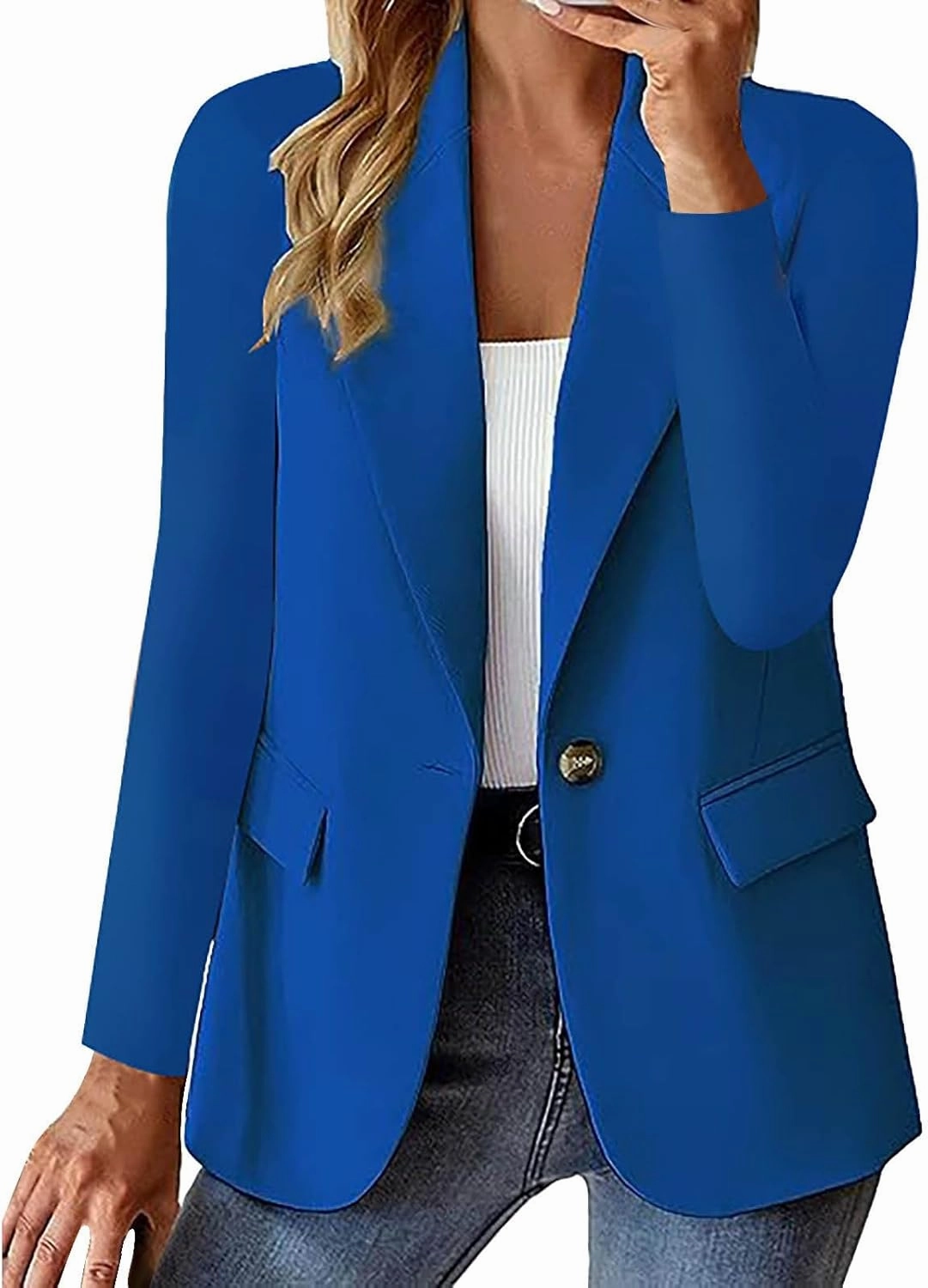 Women Business Blazer Loose Lightweigth Open Front Summer Jackets Long Sleeve Workfice Jacket Blazer Outfits